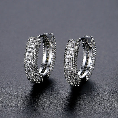 CZCITY Hiphop Hoop Earing Brazilian Dainty Designer Zirconia European Earring for Man and Women Punk Huggies