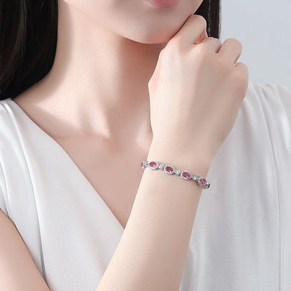 LUOTEEMI New Oval Shape Fashion Cubic Zircon Luxury Copper Tennis Bracelet for Girls Designer Womens Hand Jewelry Bracelets