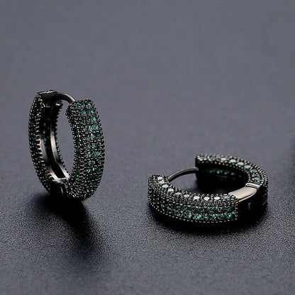 CZCITY Hiphop Hoop Earing Brazilian Dainty Designer Zirconia European Earring for Man and Women Punk Huggies