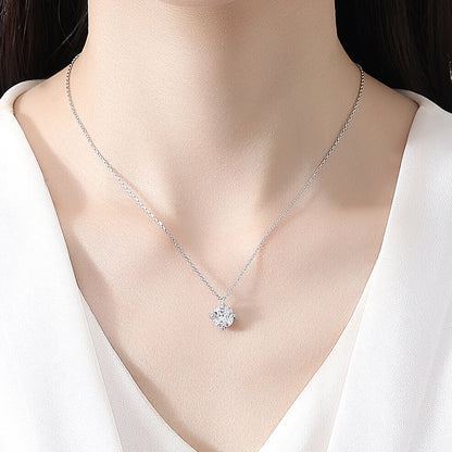LUOTEEMI Cute Japanese Women Classic Design Small Fashion Zircon Jewelry Sets for Office Lady Rhodium Plated
