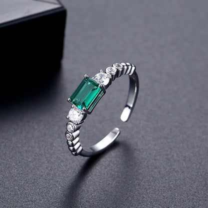 LUOTEEMI New Design Pink and Green Trendy Fashion Thin Japanese Women Open Adjustable Finger Rings Daily Wear Hand Jewelry