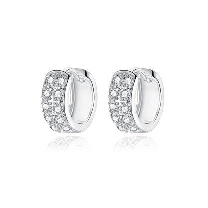 CZCITY Wholesale Women Gift Jewelry Tiny Cubic Zirconia Paved Hip Hop Hoop Cuff Earrings