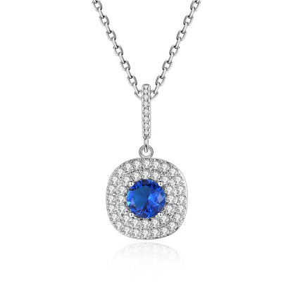 CZCITY Brand Luxury Women Exquisite Rhodium Plated Inlay a AA Top Quality Zircon Wedding Bridal Pendant Necklace Wholesale