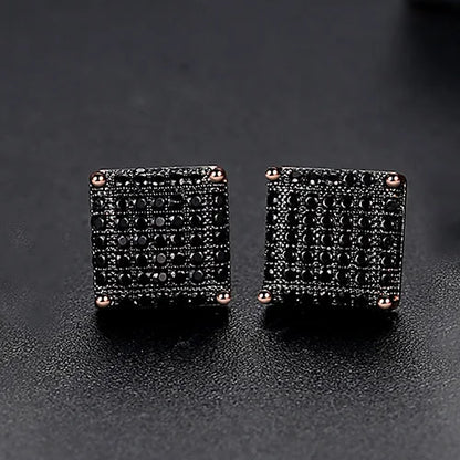 New Arrival Hip Hop Simple Square Earrings 3A CZ Stone Earrings for Men Women Punk Jewelry Wholesale