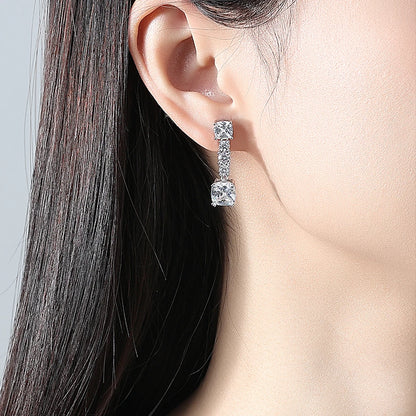 LUOTEEMI Elegant Women Cubic Zirconia Fashion Drop Earrings Ready to Ship CZ Jewelry for Women Low MOQ Free Shipping Earrings
