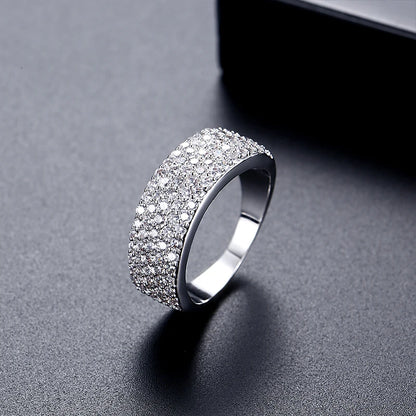 LUOTEEMI Luxury Jewelry Real Gold Plated Fashionable a AA Top Quality Zircon Micro Pave Diamond Wife Wedding Hot Sale Ring