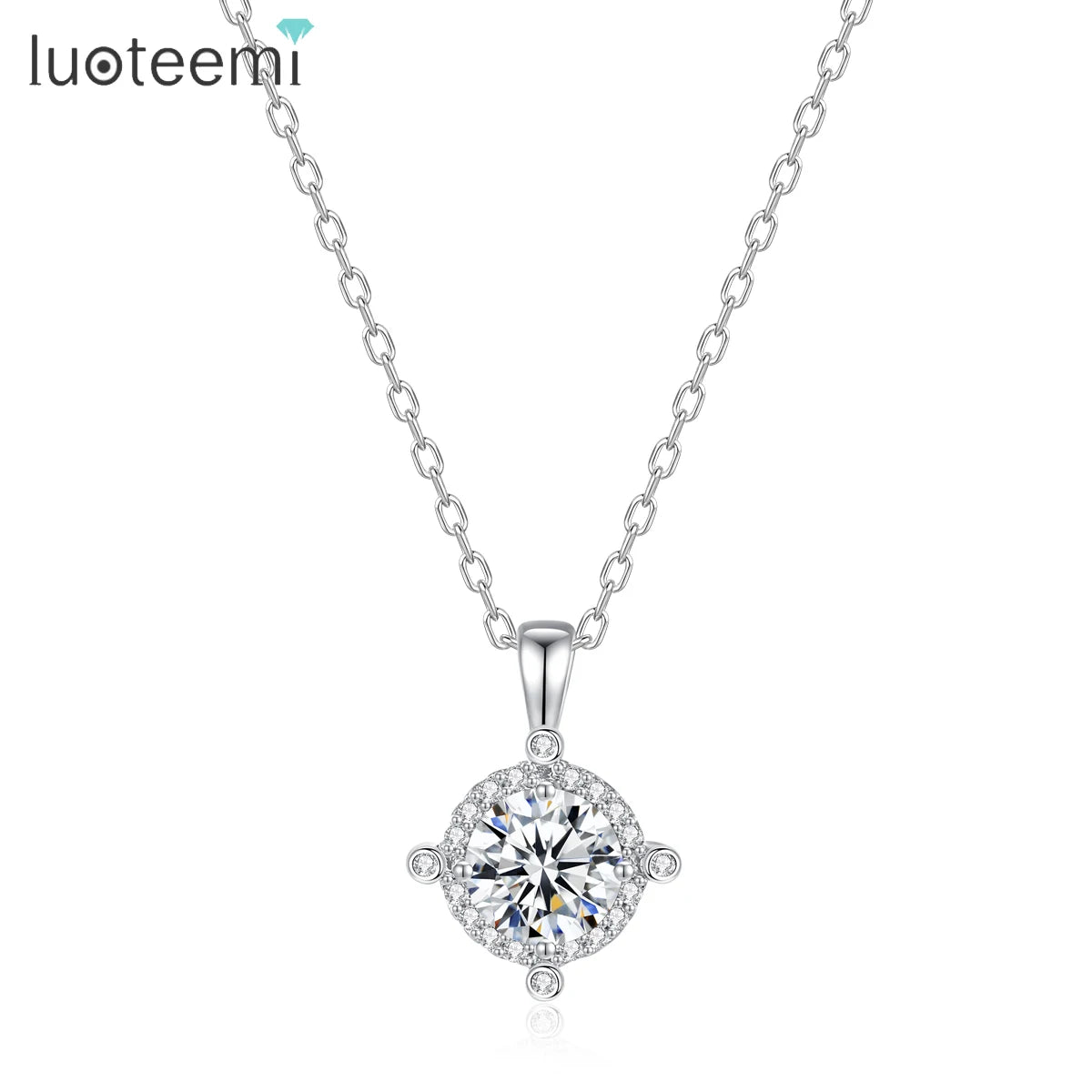 LUOTEEMI Classic Design Delicate Women Brass Cooper Alloy Zircon Stone Pendants Daily Wear High Quality Jewelry Necklace