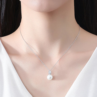 LUOTEEMI Cute Korean Fashion Women Tear Drop Zircon Stone Glass White Pearl Jewelry Sets for Girls Daily Wear Jewellery