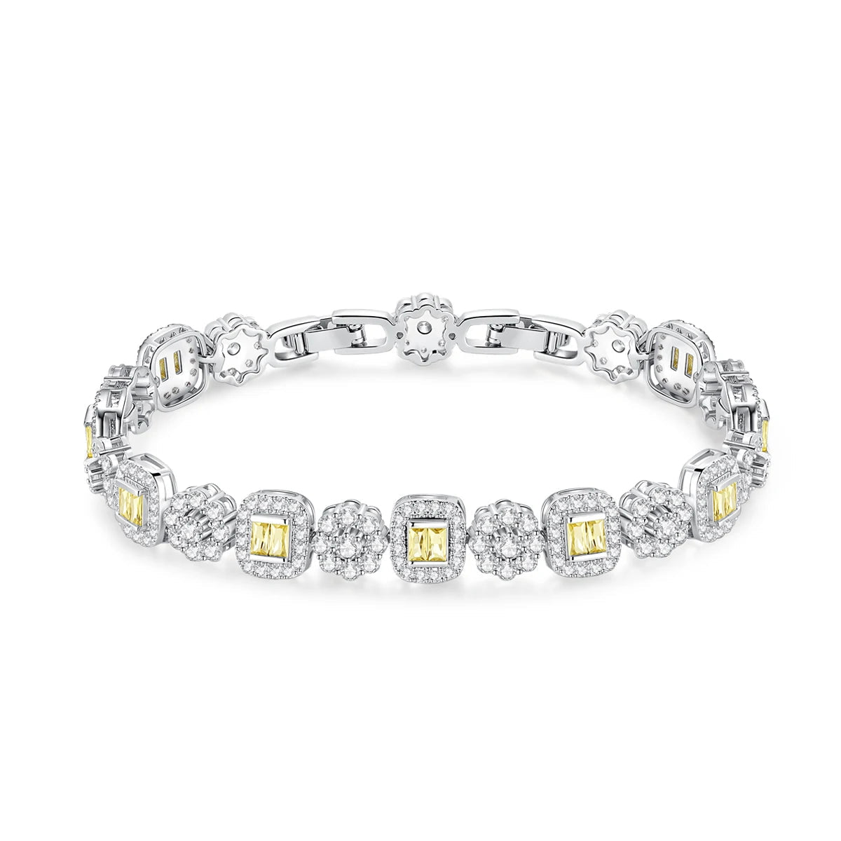 CZCITY High Quality 5A Cubic Zirconia Bracelet Rhodium Plated Eco-friendly Copper Jewelry 5A Zircon Link Bracelet for Women