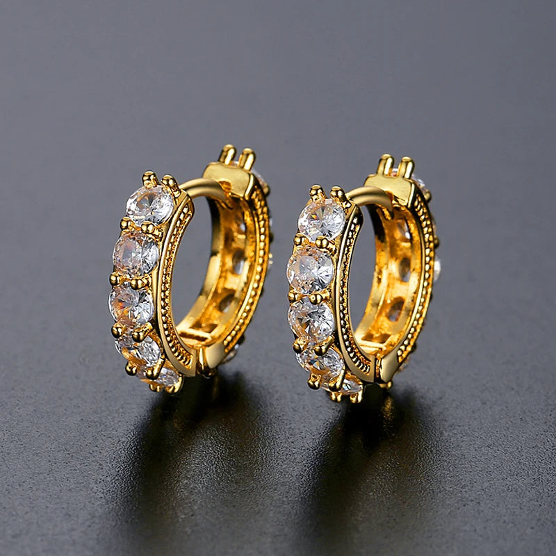 CZCITY Earring Cubic Zirconia Woman Jewelry Zircon Fashion Cute Lady Elegant Wholesale Small Round Earings