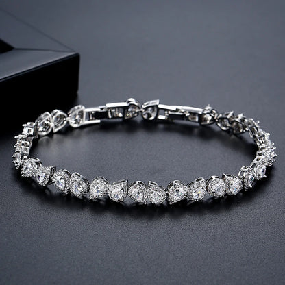 CZCITY New Design Luxury Wedding Bridal Ladies Elegant Bracelet Delicate Cute Girls Hand Bracelets Anniversary Jewelry