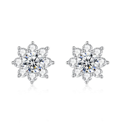 CZCITY Fashion Wholesale a AA Cubic Zircon Flower Cute Stud Earrings Diamond Female Wedding Party Stud Earrings for Women