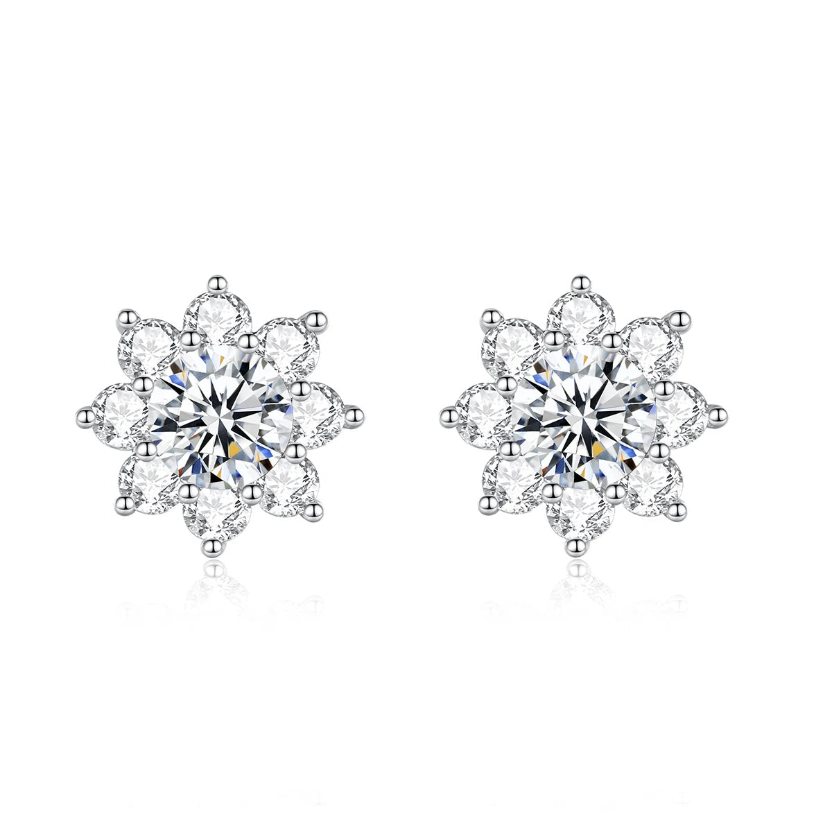 CZCITY Fashion Wholesale a AA Cubic Zircon Flower Cute Stud Earrings Diamond Female Wedding Party Stud Earrings for Women
