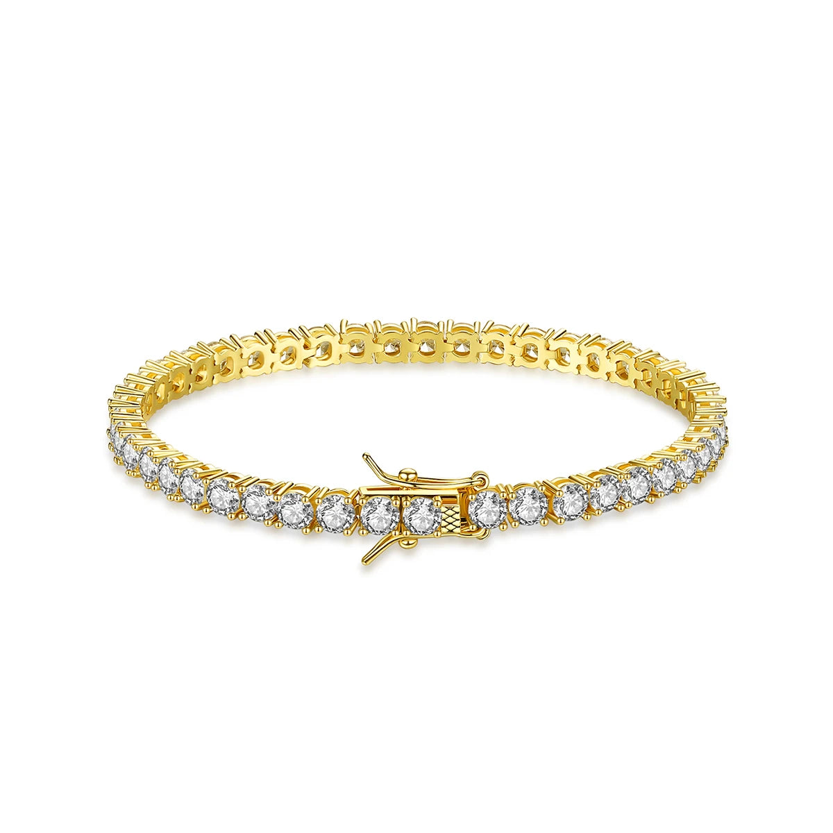 Women Copper 2021 Gold Plated Fashion Trendy Trending Mens Luxury Jewelry 4mm CZ Tennis Bracelet