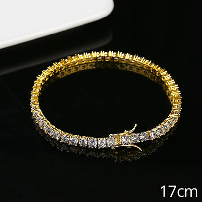 Women Copper 2021 Gold Plated Fashion Trendy Trending Mens Luxury Jewelry 4mm CZ Tennis Bracelet