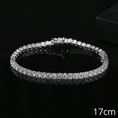 Women Copper 2021 Gold Plated Fashion Trendy Trending Mens Luxury Jewelry 4mm CZ Tennis Bracelet