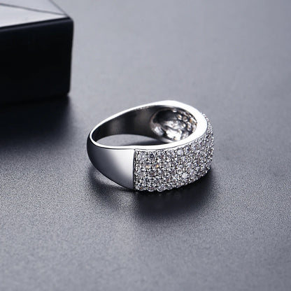 LUOTEEMI Luxury Jewelry Real Gold Plated Fashionable a AA Top Quality Zircon Micro Pave Diamond Wife Wedding Hot Sale Ring