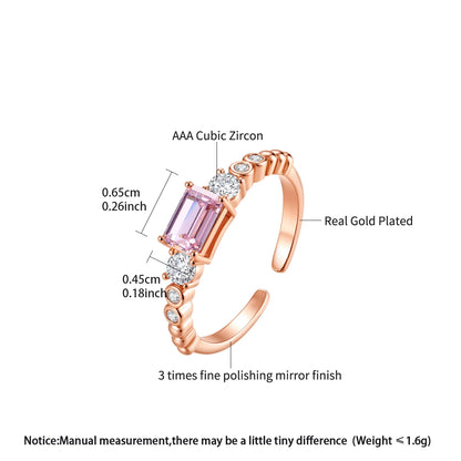 LUOTEEMI New Design Pink and Green Trendy Fashion Thin Japanese Women Open Adjustable Finger Rings Daily Wear Hand Jewelry