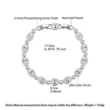 LUOTEEMI New Oval Shape Fashion Cubic Zircon Luxury Copper Tennis Bracelet for Girls Designer Womens Hand Jewelry Bracelets