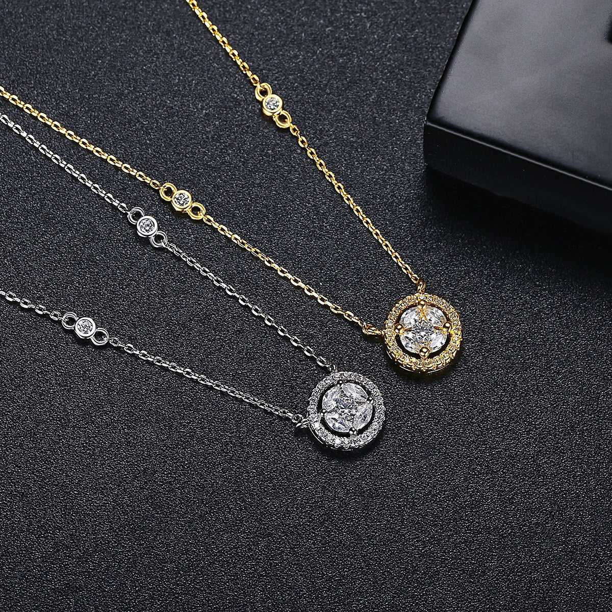 CZCITY Trendy Dainty Chains Necklace Cubic Zircon Womens Necklaces 2026 18K Gold Plated Charm Pendant