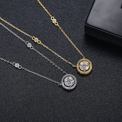 CZCITY Trendy Dainty Chains Necklace Cubic Zircon Womens Necklaces 2026 18K Gold Plated Charm Pendant