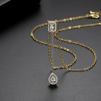 CZCITY Hot Sale CZ Diamond Pendant Necklace 18K Gold Plated Necklace Jewelry for Gifts Party