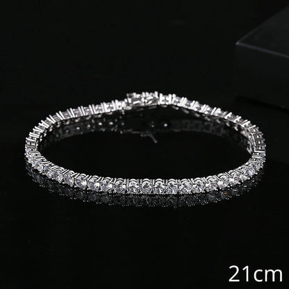 Women Copper 2021 Gold Plated Fashion Trendy Trending Mens Luxury Jewelry 4mm CZ Tennis Bracelet