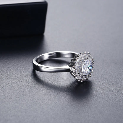 LUOTEEMI Wholesale Stock Hearts & Arrows Perfect Cut Luxury Tiny CZ Women Finger Matching Ring