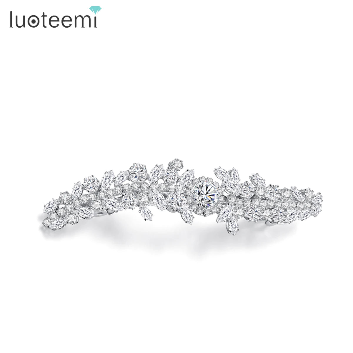 LUOTEEMI Fashion Brass Parts Zircon Stone Girls French Pin Jewelry for Hair Party Jewelry Hair Clips Wedding Gifts