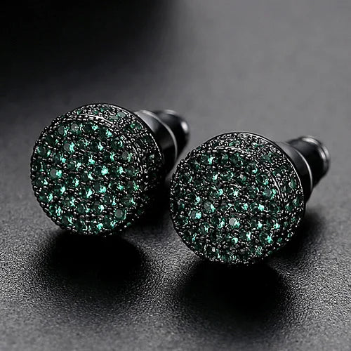 CZCITY Double Gold Plating High Quality Ear Stud Small Cubic Zirconia Hop Hop Stud Earrings for Men