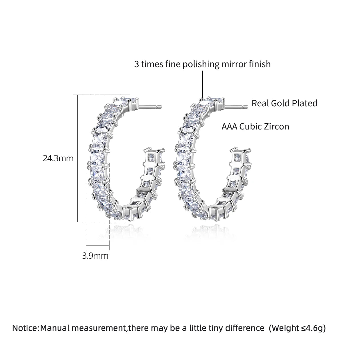 Lady Earing Jewelry New Fashion Large Geometric Bling Out Big Circle Woman Huggie Hoop Earring