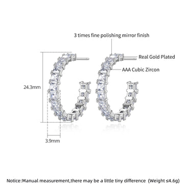 Lady Earing Jewelry New Fashion Large Geometric Bling Out Big Circle Woman Huggie Hoop Earring