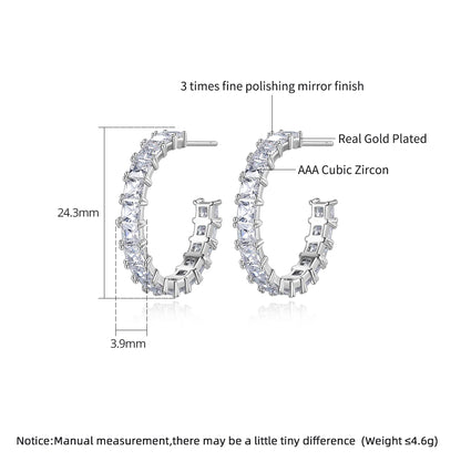 Lady Earing Jewelry New Fashion Large Geometric Bling Out Big Circle Woman Huggie Hoop Earring