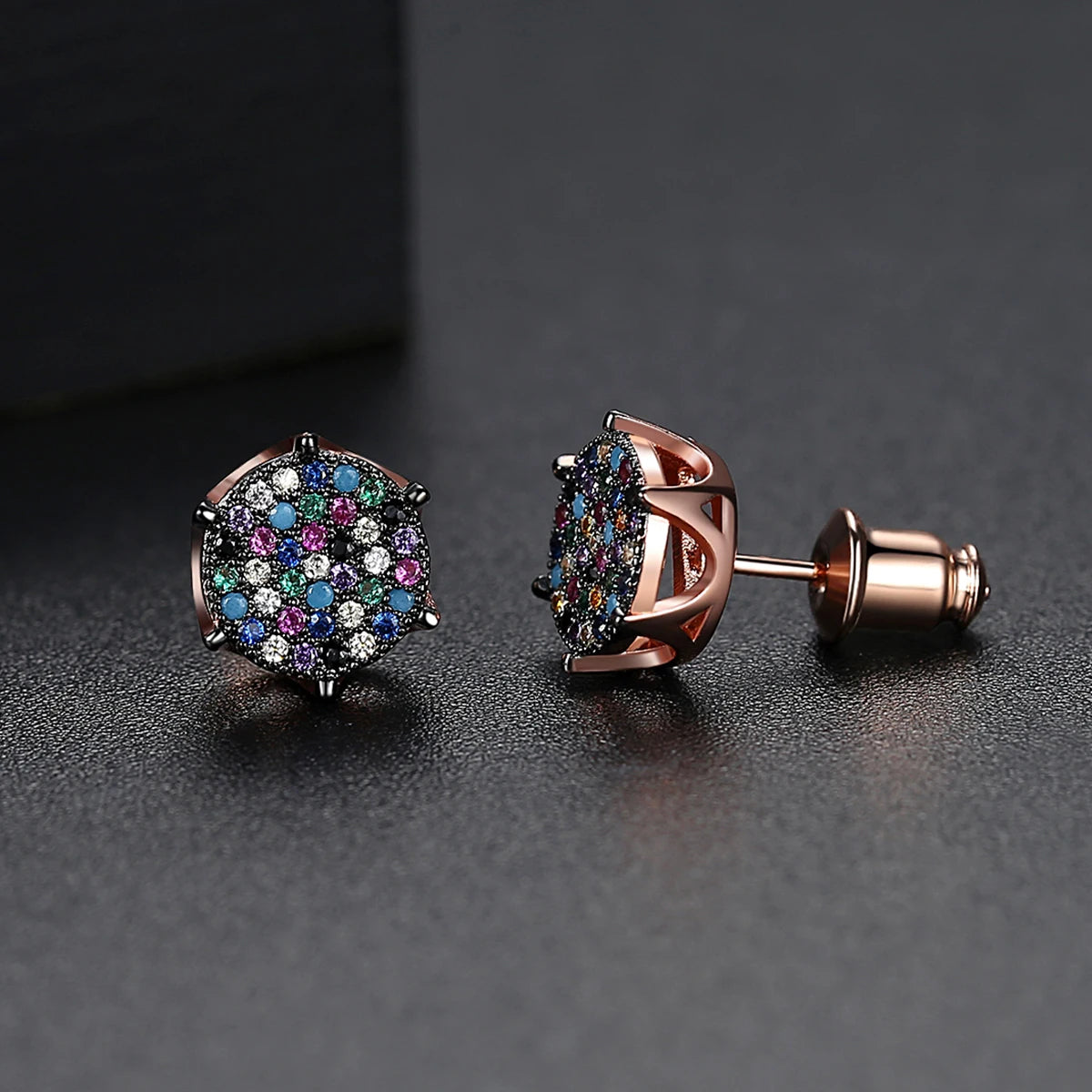 Bridal Stud Earring CZ Women and Men Earring Multicolor Tiny CZ Paved Jewelry Cubic Zirconia 3A Stud Earrings