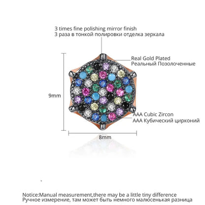 Bridal Stud Earring CZ Women and Men Earring Multicolor Tiny CZ Paved Jewelry Cubic Zirconia 3A Stud Earrings