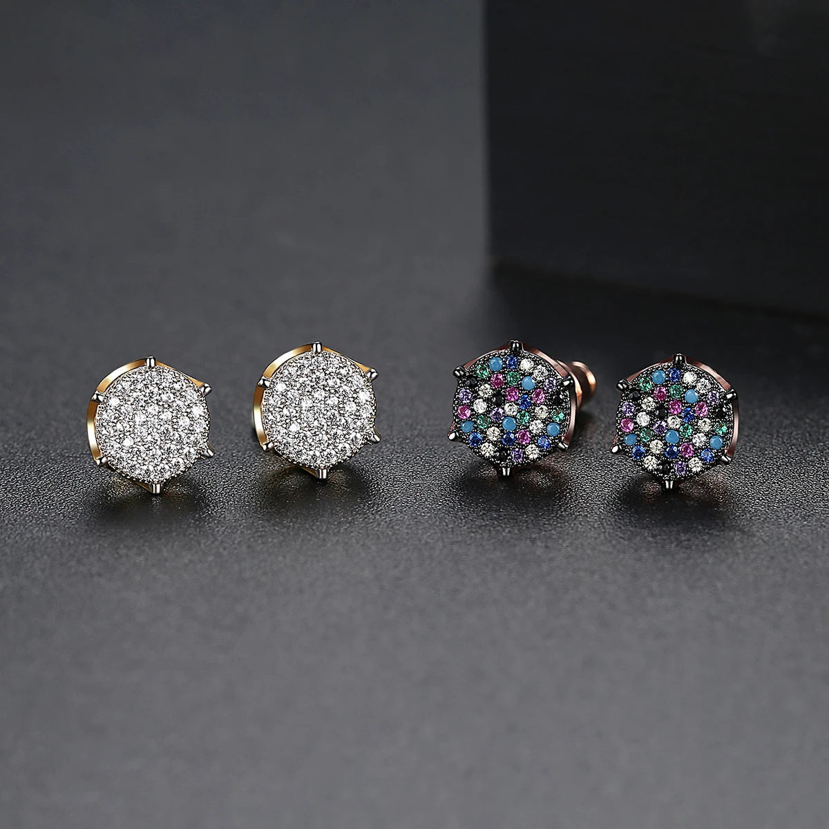 Bridal Stud Earring CZ Women and Men Earring Multicolor Tiny CZ Paved Jewelry Cubic Zirconia 3A Stud Earrings