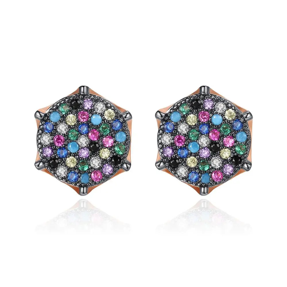 Bridal Stud Earring CZ Women and Men Earring Multicolor Tiny CZ Paved Jewelry Cubic Zirconia 3A Stud Earrings