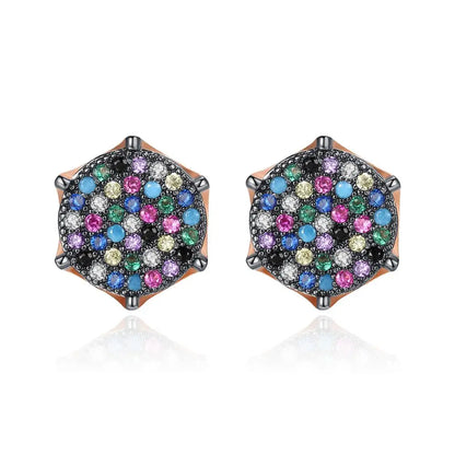 Bridal Stud Earring CZ Women and Men Earring Multicolor Tiny CZ Paved Jewelry Cubic Zirconia 3A Stud Earrings