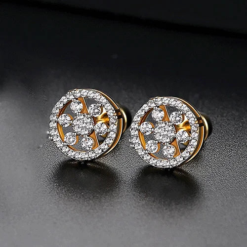 CZCITY Cubic Zirconia Hip Hop Stud  Earrings for Boy Black Rhodium Plated Wholesale Jewelry Ready to Ship Jewelry