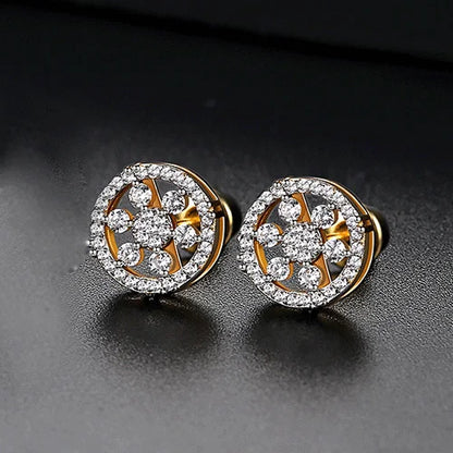 CZCITY Cubic Zirconia Hip Hop Stud  Earrings for Boy Black Rhodium Plated Wholesale Jewelry Ready to Ship Jewelry