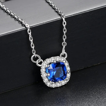CZCITY High Quality Women Cubic Zirconia Halo Pendant Necklace OL Stylish  Handmade Custom CZ Necklace
