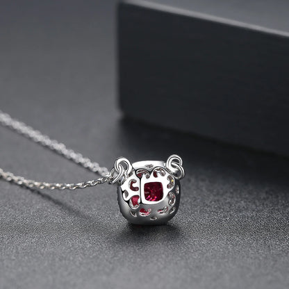 CZCITY High Quality Women Cubic Zirconia Halo Pendant Necklace OL Stylish  Handmade Custom CZ Necklace