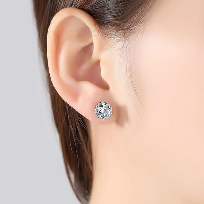 CZCITY Hot Sale 8mm 2ct Top Quality Sparkling Clear CZ Crown Design Women Daily Wear Wholesale Cheap Stud Earrings