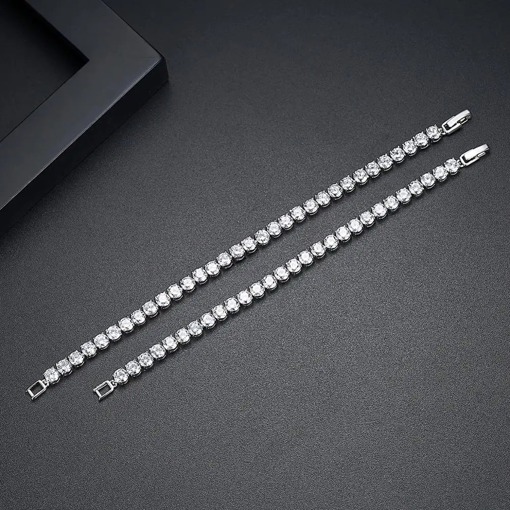 Women Luxury Jewelry Classic Design AAA+ Round 0.5 Carat Cubic Zircon Diamond Tennis Bracelet