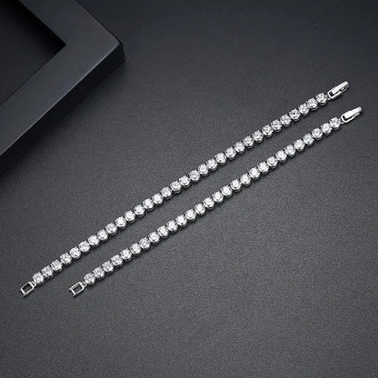 Women Luxury Jewelry Classic Design AAA+ Round 0.5 Carat Cubic Zircon Diamond Tennis Bracelet
