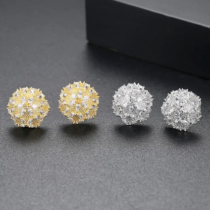 CZCITY Christmas Snowflake Stud Earrings for Women High Quality a AA Zircon Fashion Earring Jewelry Female
