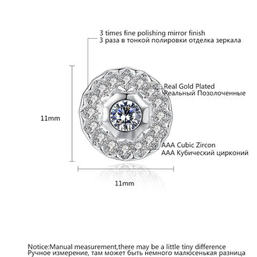 CZCITY Cubic Zirconia Hola Stud Earrings for Women a AA Tiny CZ Stone Inlay Luxury Korean Cute Stud Earring Fashion Jewelry