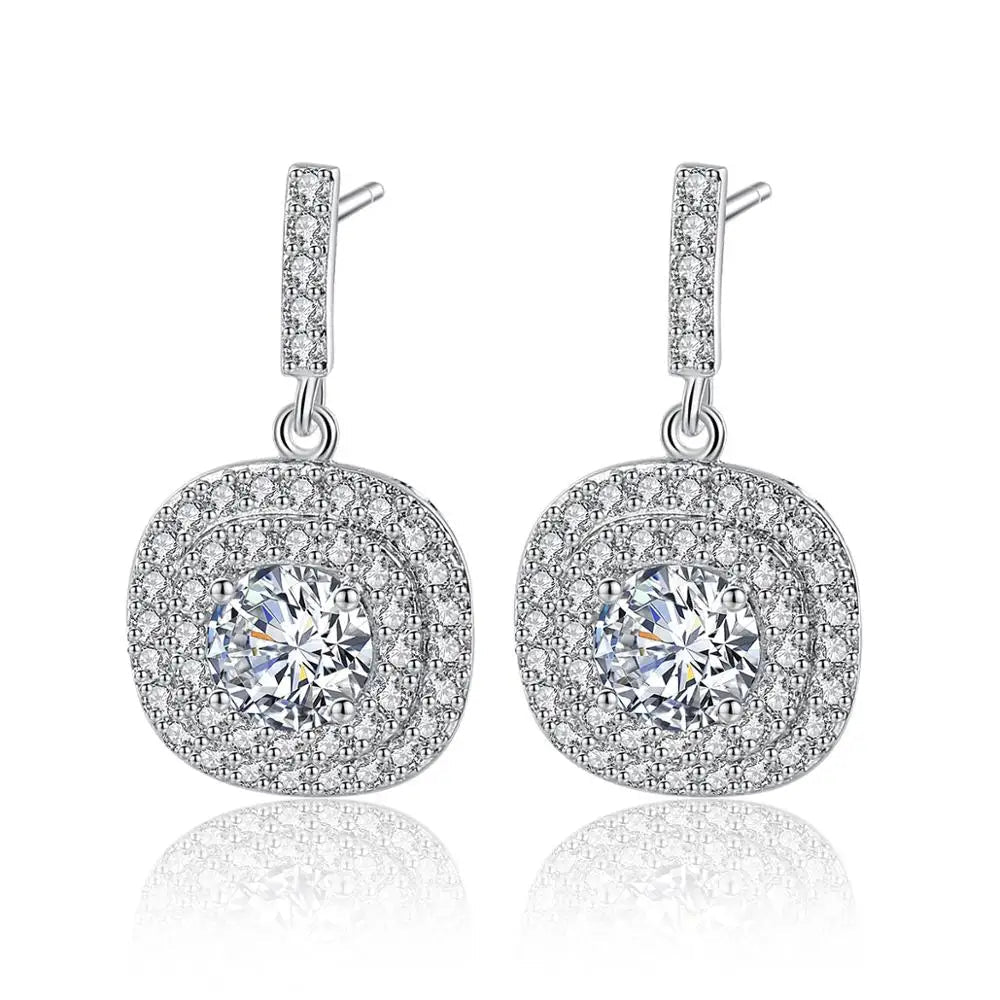 CZCITY FIVE COLOR OPTIONS Brand Latest Design Glittering Cubic Zirconia Paved Halo Design Statement Earrings