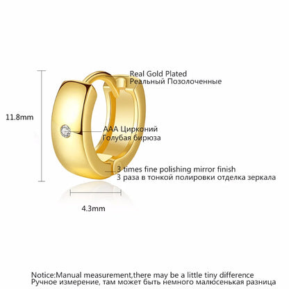 CZCITY Wholesale Small Hoop Earrings Piercing Huggie Earrings for Women or Men Brincos Jewelry White Cubic Zirconia Earrings