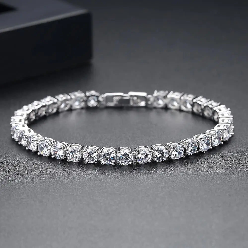 Women Luxury Jewelry Classic Design AAA+ Round 0.5 Carat Cubic Zircon Diamond Tennis Bracelet